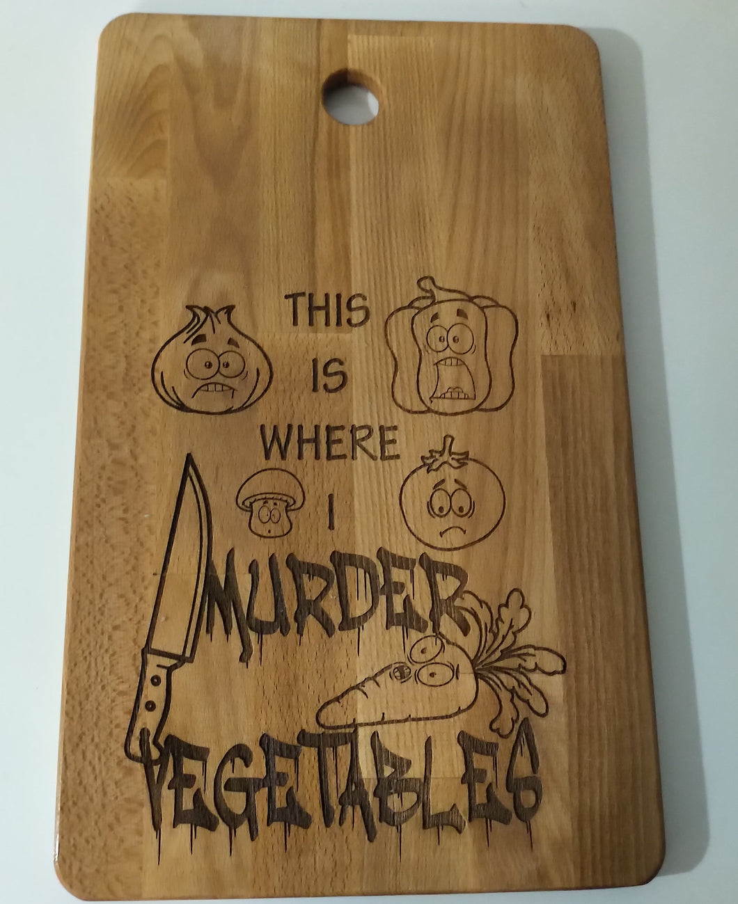 Murder Vegetables Cutting Board