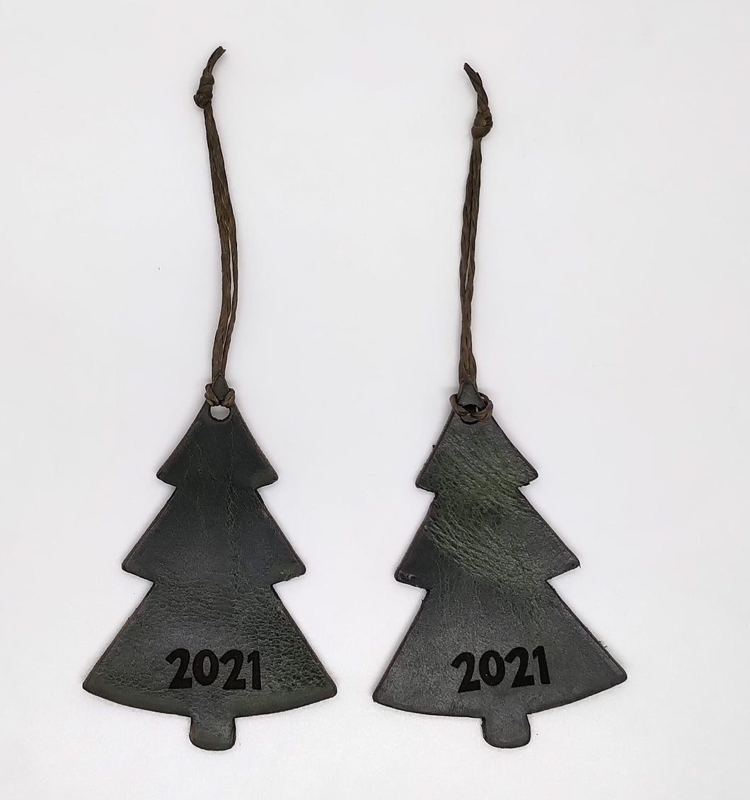 Leather Christmas Tree Ornament